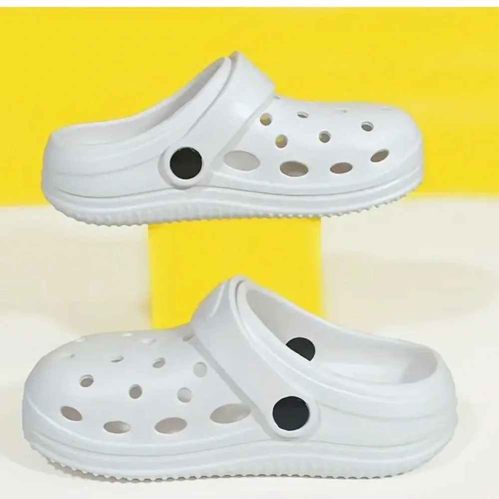 Toddler white croc style shoes